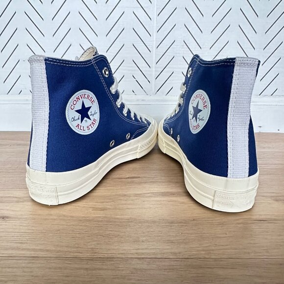 ⭐Converse Chuck 70 CDG Hi Mens Shoes Sz 10 Comme des Garcons PLAY Blue 171846C⭐ - Picture 6 of 10